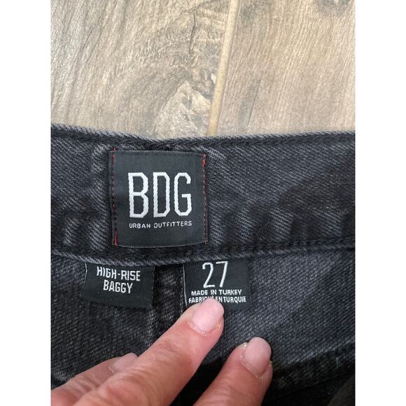 BDG Urban Outfitters Distressed High Rise Baggy Black Jeans 27 NWOT - Picture 3 of 5